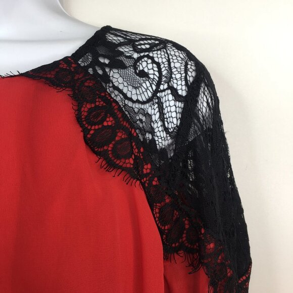 Bisou Bisou Color Block Black And Red Long Sleeves Dress Size 8. NWT - Picture 4 of 15